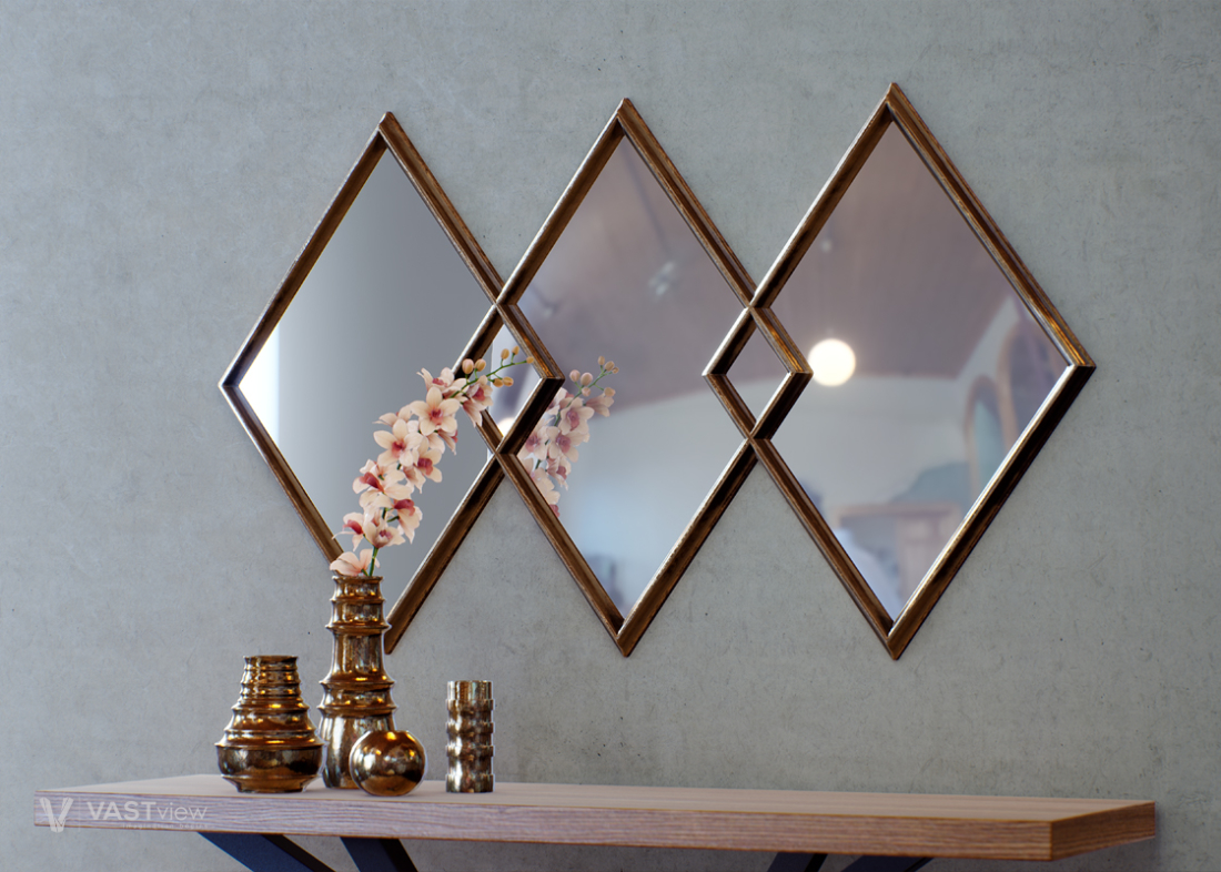 Overlapping Diamonds Mirror UE4Asset